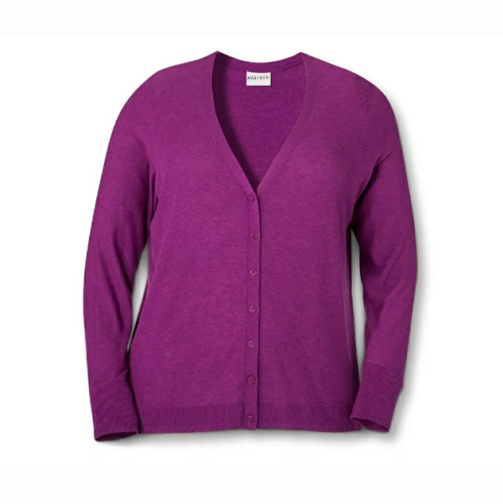 Ava & Viv purple cardigan sweater plus 3X